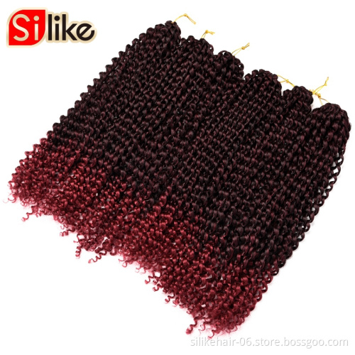 Pre-Twisted Passion Spring  Passion Twist Crochet Hair 18inch Long Bohemian Curly Water Wave Synthetic Hair Extensions for Women